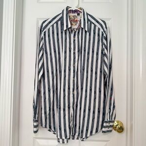 Robert Graham Striped Button Down Shirt Size M